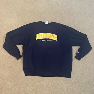 Blackish/navy champion Johnson and Wales champion crewneck size 2XL